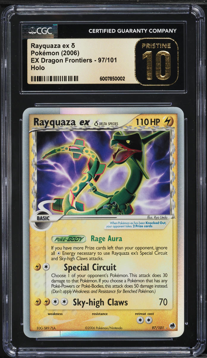 2006 Pokemon EX Dragon Frontiers Holo Rayquaza ex #97 CGC 10 PRISTINE