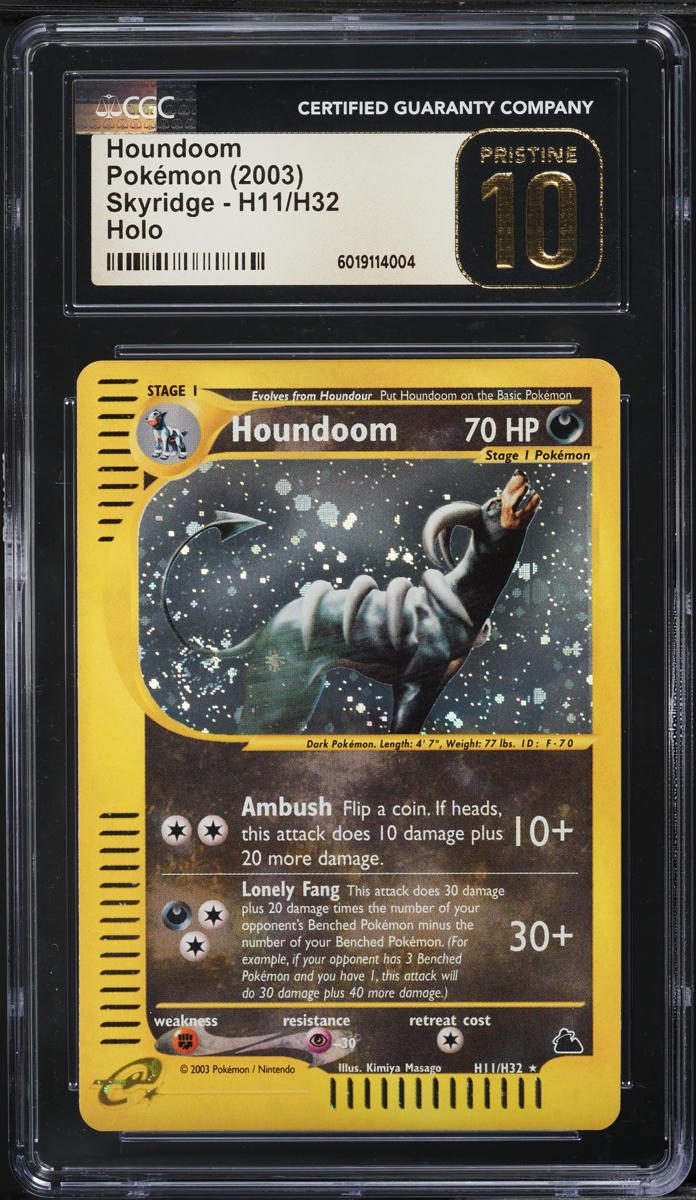 2003 Pokemon Skyridge Holo Houndoom #H11 CGC 10 PRISTINE