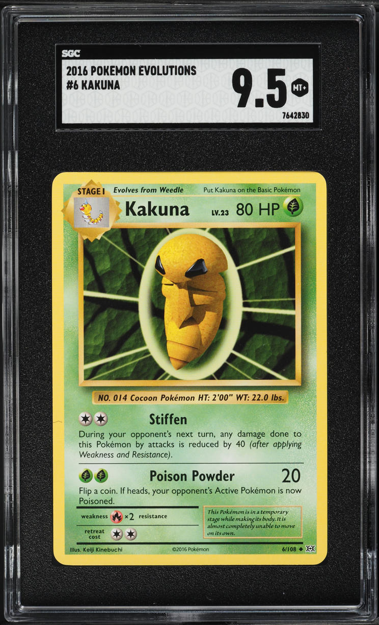 2016 Pokemon XY Evolutions Kakuna #6 SGC 9.5 MINT+