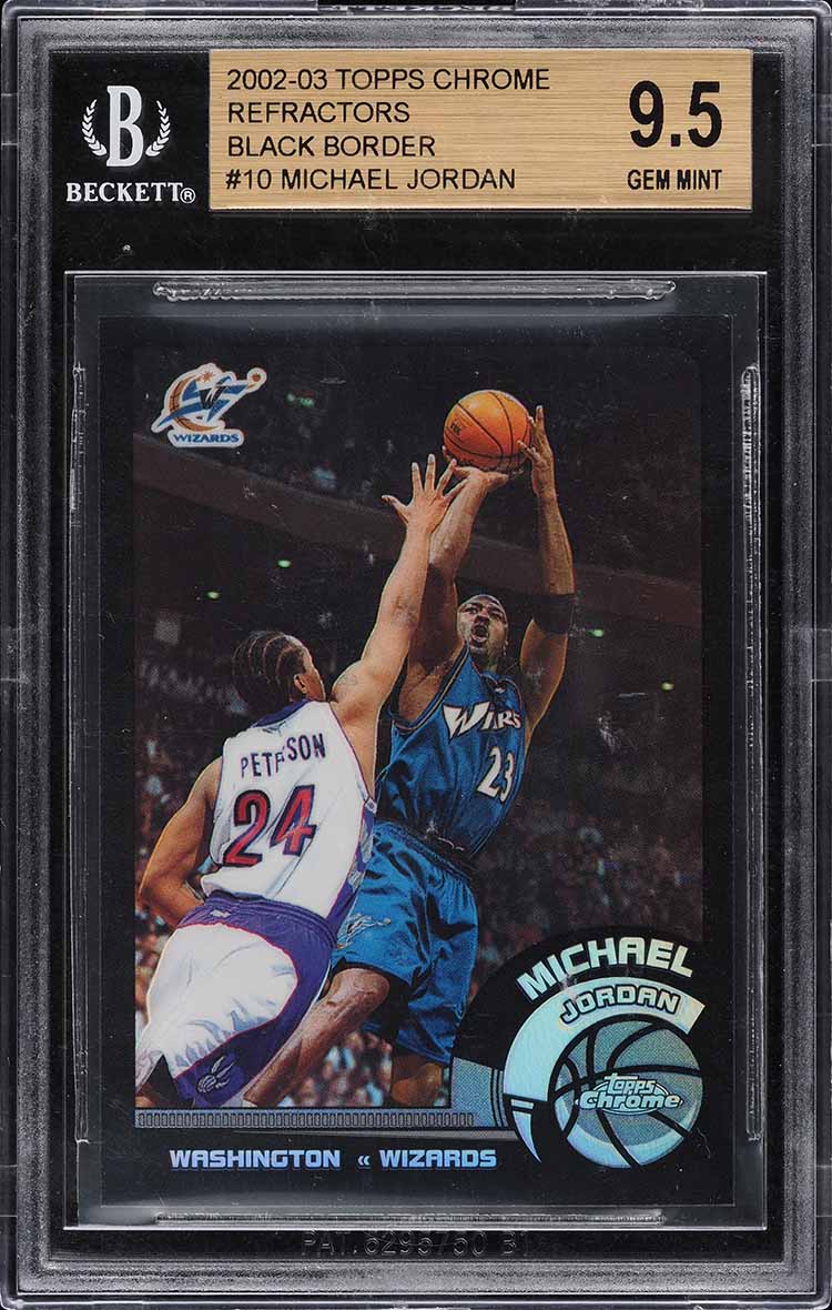 2002 Topps Chrome Black Refractor Michael Jordan /99 #10 BGS 9.5 GEM MINT