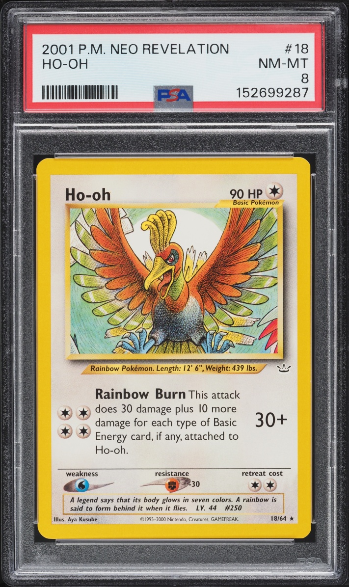 2001 Pokemon Neo Revelation Ho-Oh #18 PSA 8 NM-MT