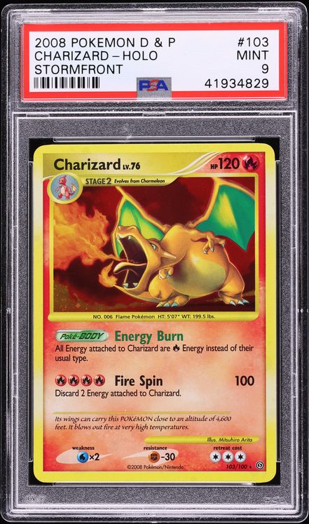 2008 Pokemon Diamond & Pearl Stormfront Holo Charizard #103 PSA 9 MINT