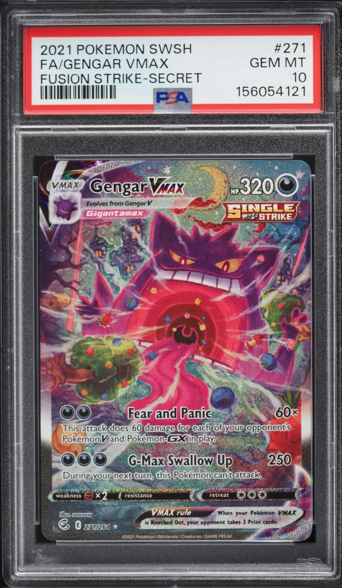 2021 Pokemon Sword & Shield Fusion Strike Full Art Gengar VMAX #271 PSA 10 GEM MINT