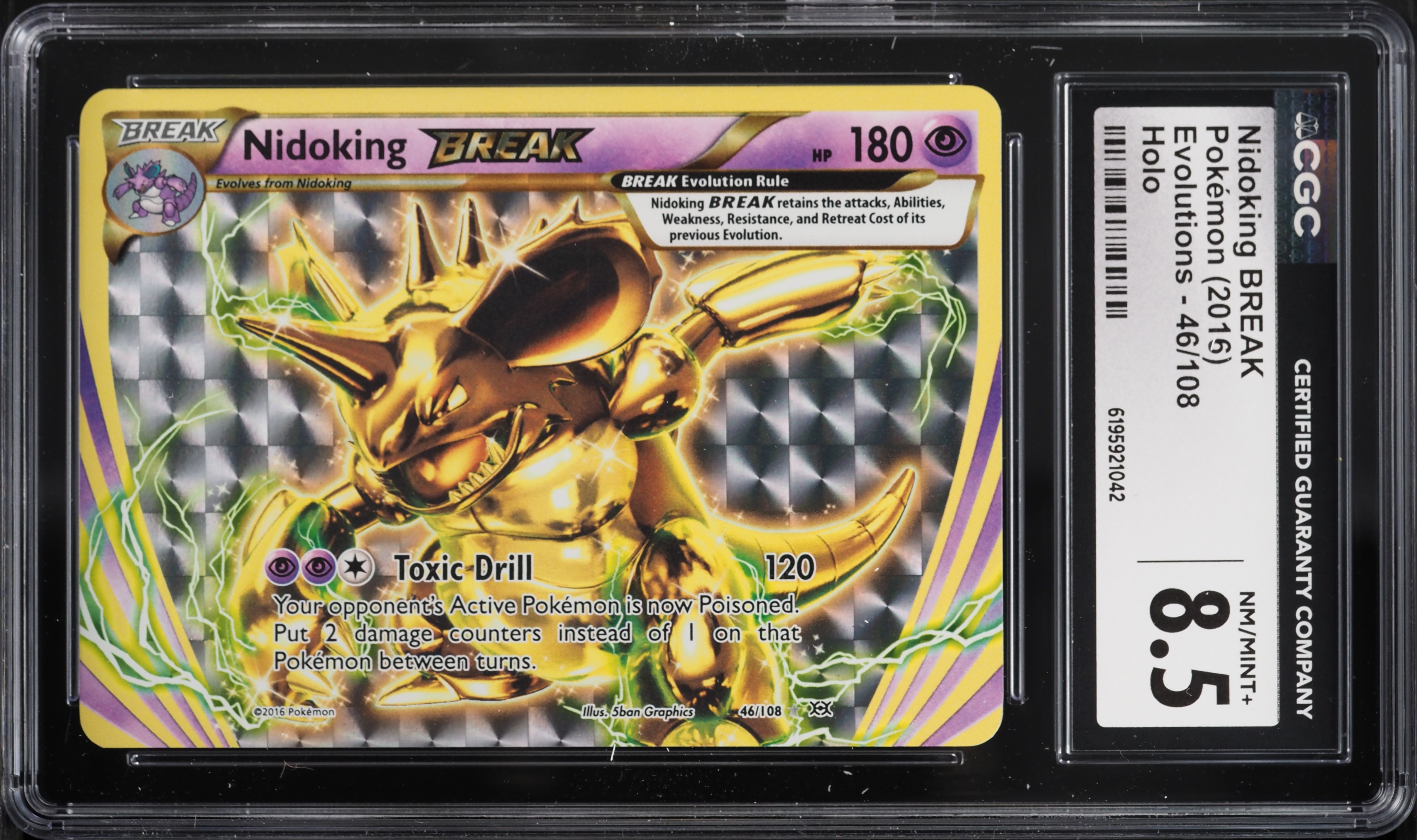 2016 Pokemon XY Evolutions Nidoking BREAK #46 CGC 8.5 NM-MT+