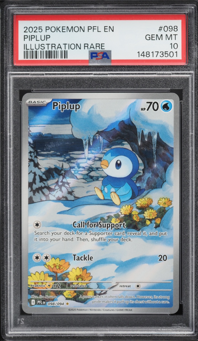2025 Pokemon Mega Evolution Phantasmal Flames IR Piplup #98 PSA 10 GEM MINT