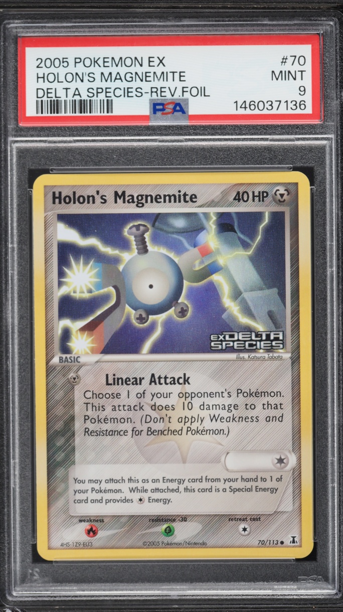 2005 Pokemon EX Delta Species Reverse Holo Holon's Magnemite #70 PSA 9 MINT