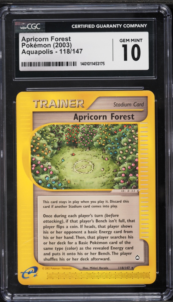 2003 Pokemon Aquapolis Apricorn Forest #118 CGC 10 GEM MINT