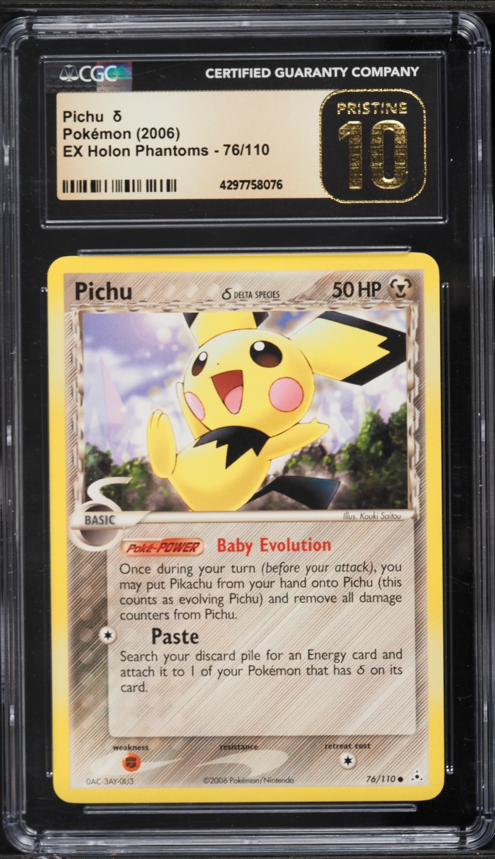 2006 Pokemon EX Holon Phantoms Pichu #76 CGC 10 PRISTINE