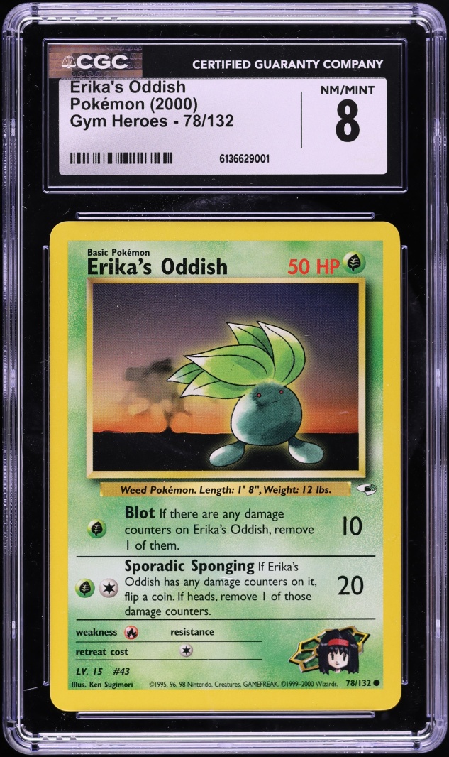 2000 Pokemon Gym Heroes Erika's Oddish #78 CGC 8 NM-MT