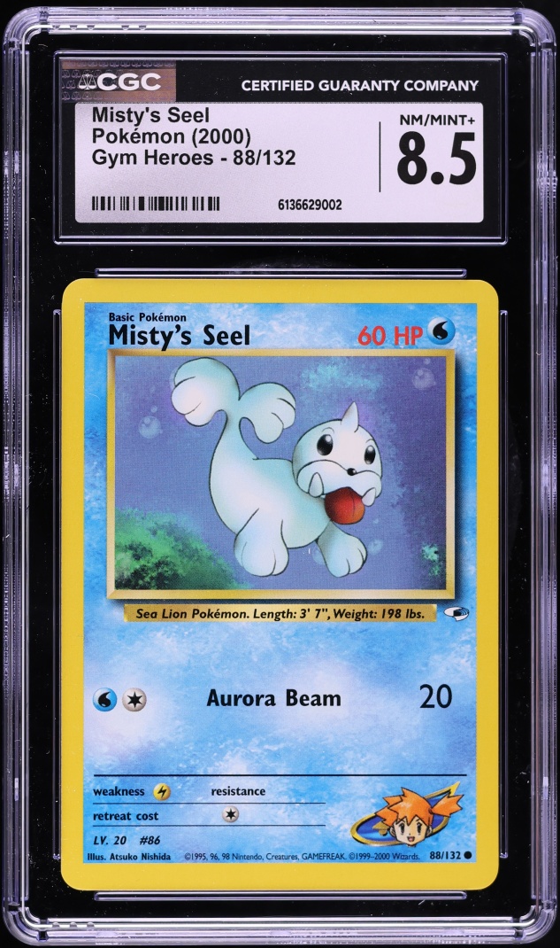 2000 Pokemon Gym Heroes Misty's Seel #88 CGC 8.5 NM-MT+
