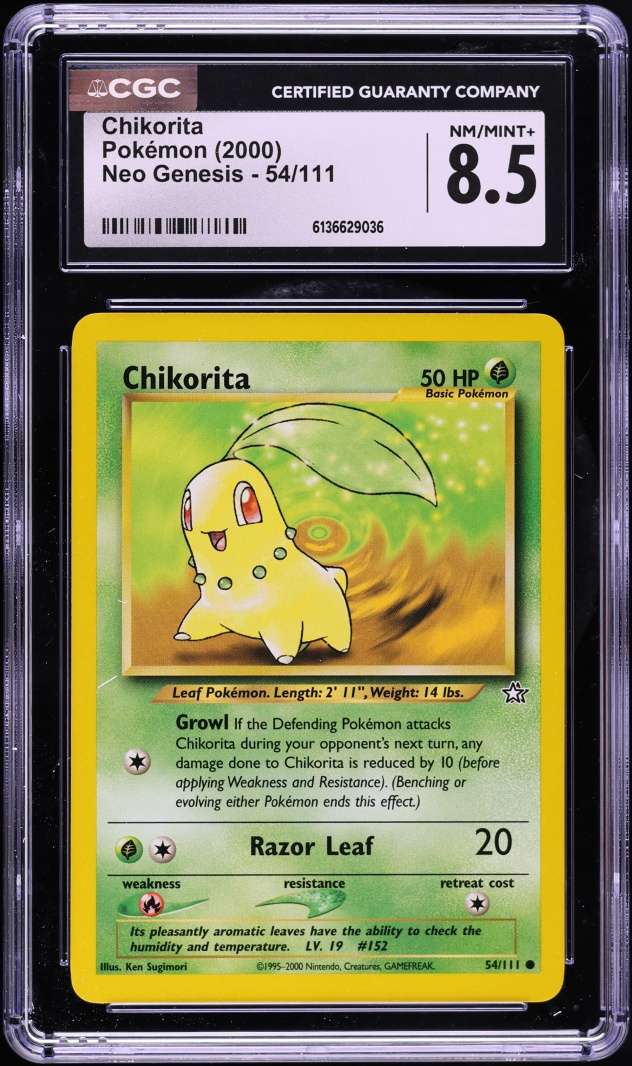 2000 Pokemon Neo Genesis Chikorita #54 CGC 8.5 NM-MT+