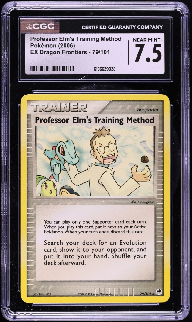 2006 Pokemon Ex Dragon Frontiers Professor Elm's Training Method #79 CGC 7.5 NRMT+