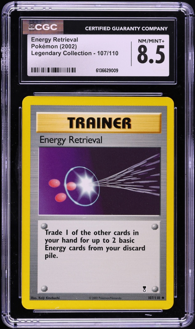 2002 Pokemon Legendary Collection Energy Retrieval #107 CGC 8.5 NM-MT+