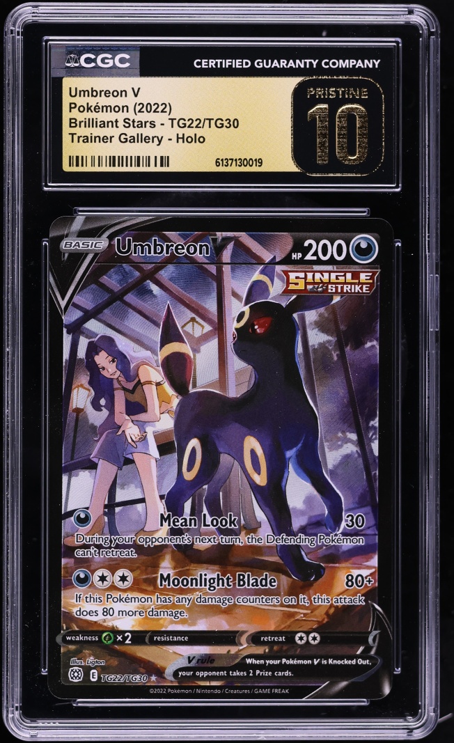 2022 Pokemon Sword & Shield Brilliant Stars Trainer Gallery CHR Umbreon V #TG22 CGC 10 PRISTINE