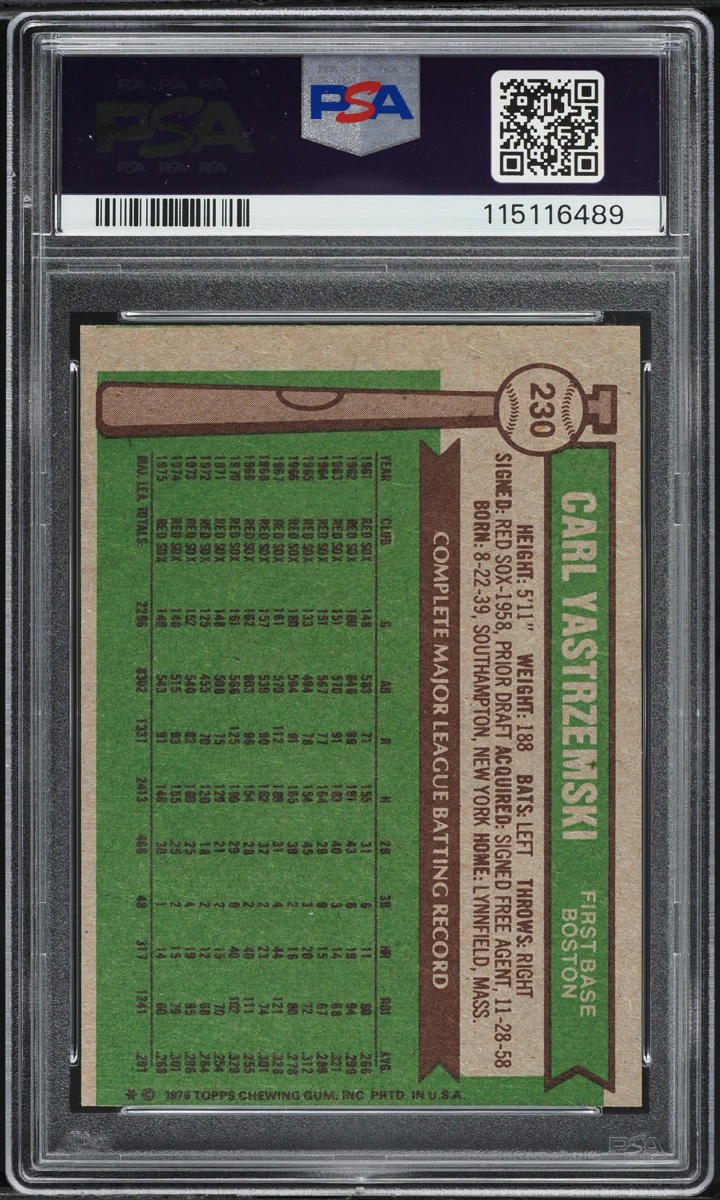 1976 Topps Carl Yastrzemski #230 PSA 4 VGEX