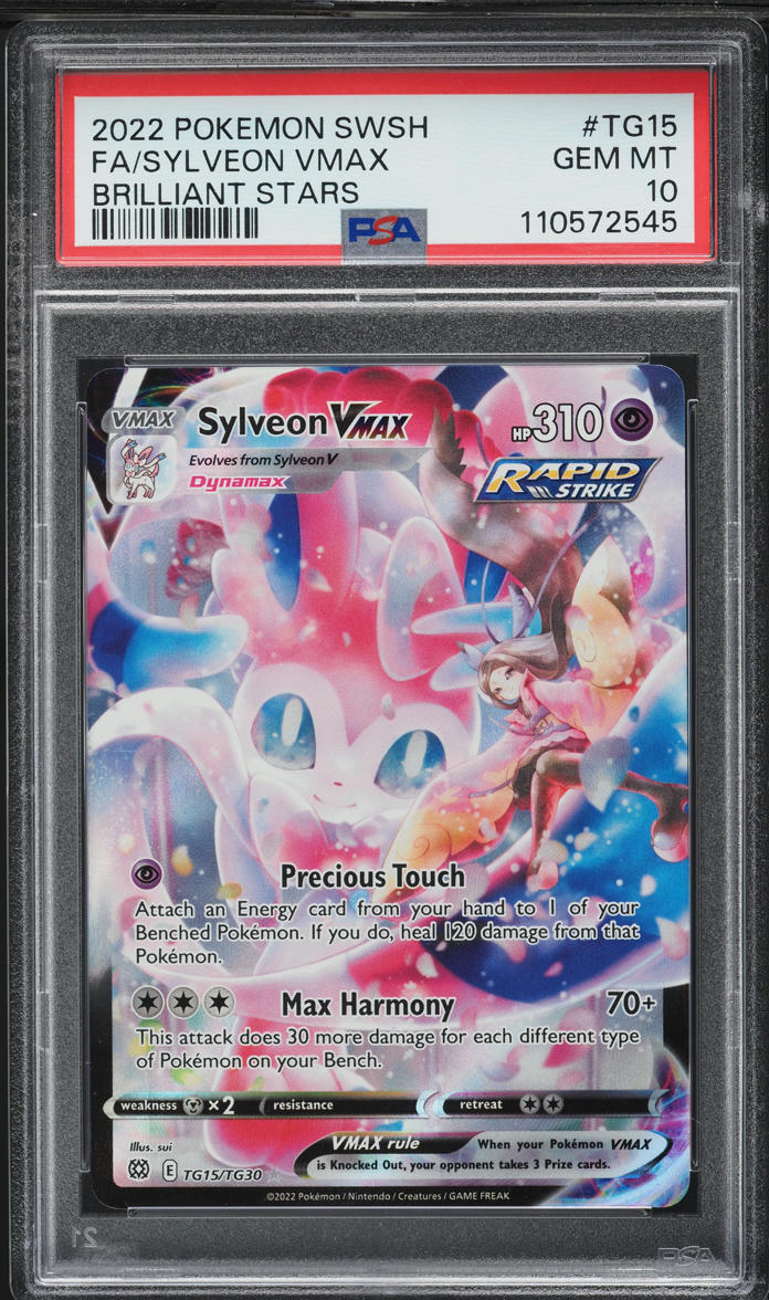 2022 Pokemon SWSH Brilliant Stars CHR Sylveon VMAX #TG15 PSA 10 GEM MINT
