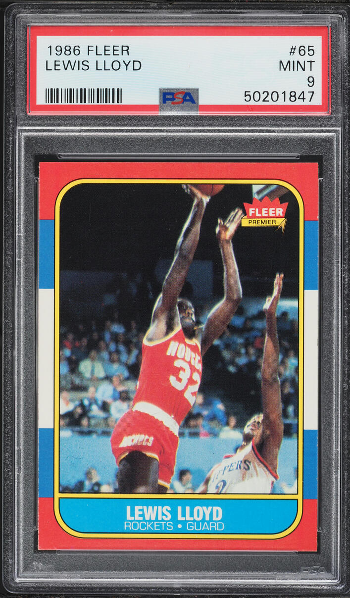 1986 Fleer Basketball Lewis Lloyd #65 PSA 9 MINT