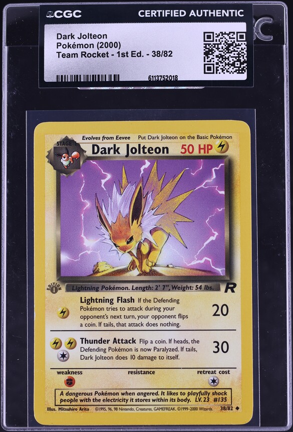 1997 Pokemon Japanese Rocket Gang Dark Jolteon #135 PSA 10 GEM