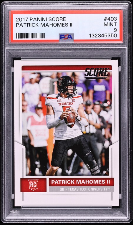 2017 Score Football Patrick Mahomes II ROOKIE #403 PSA 9 MINT