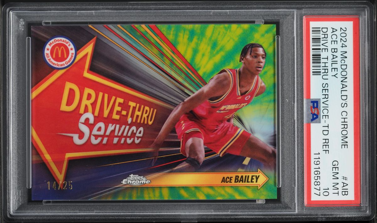 2024 Topps Chrome McDonald's A/A Drive Thru Service TD Refractor Ace Bailey ROOKIE /25 PSA 10