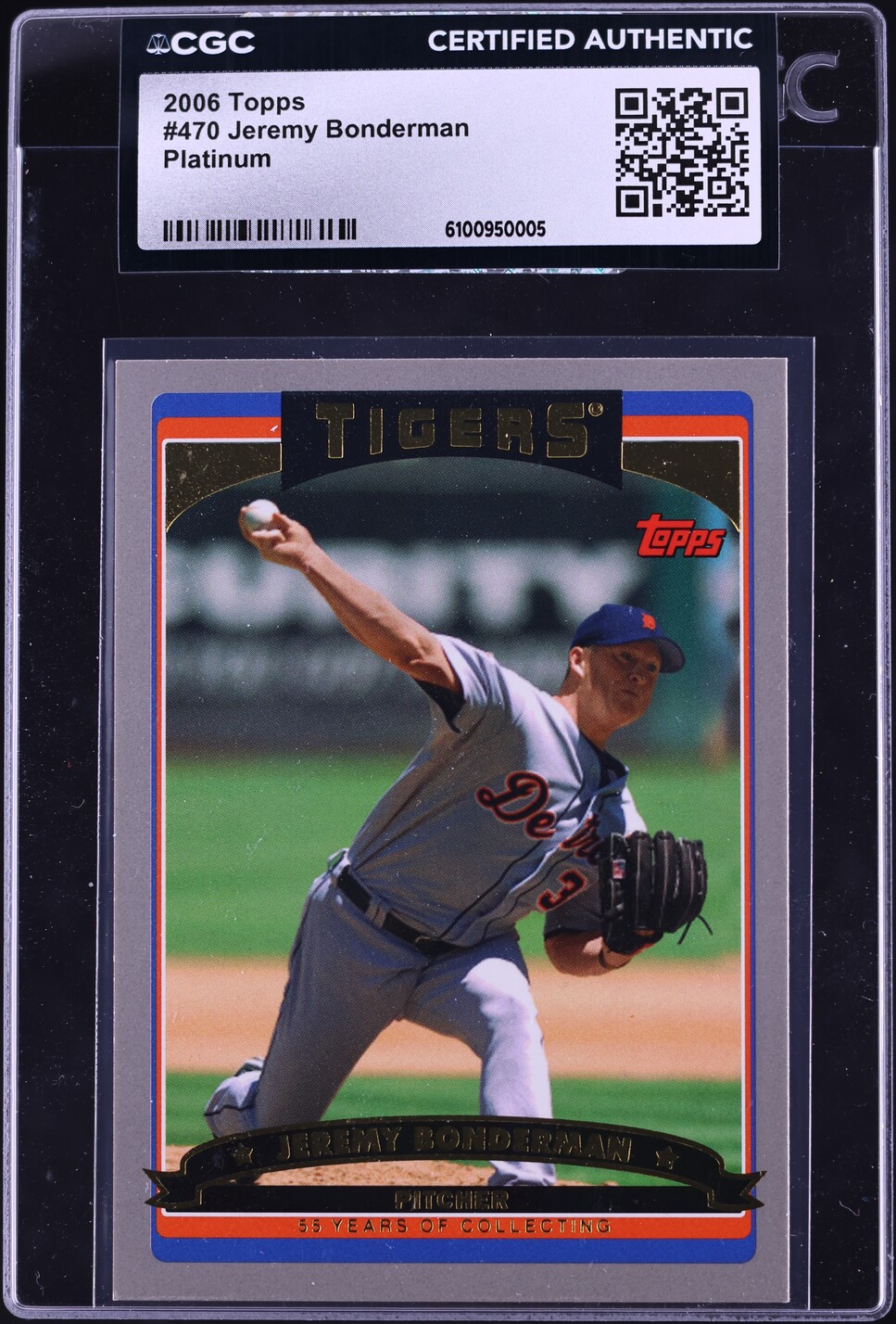 2006 Topps Platinum Jeremy Bonderman 1/1 #470 CGC AUTH