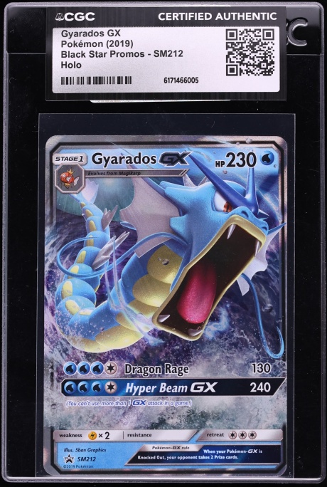 2019 Pokemon Sun & Moon Black Star Promo Hidden Fates Gyarados GX #SM212 CGC AUTH
