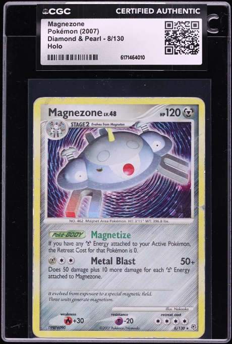 2007 Pokemon Diamond & Pearl Holo Magnezone #8 CGC AUTH