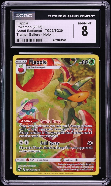 2022 Pokemon Sword & Shield Astral Radiance CHR Flapple #TG02 CGC 8 NM-MT