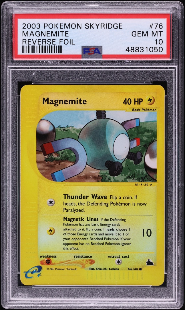 2003 Pokemon Skyridge Reverse Holo Magnemite #76 PSA 10 GEM MINT