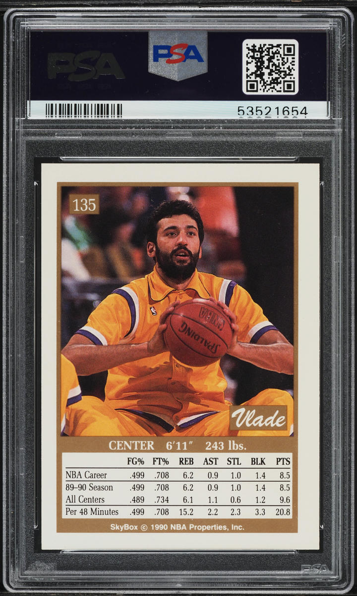 1990 Skybox Basketball Vlade Divac ROOKIE #135 PSA 8 NM-MT