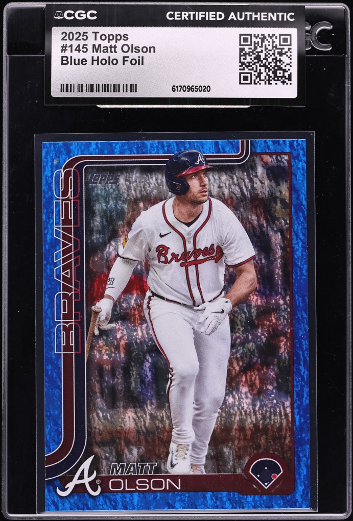 2025 Topps Blue Holo Foil Matt Olson /150 #145 CGC AUTH