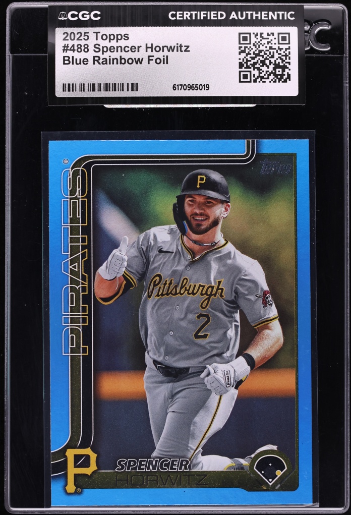 2025 Topps Blue Rainbow Foil Spencer Horwitz /150 #488 CGC AUTH