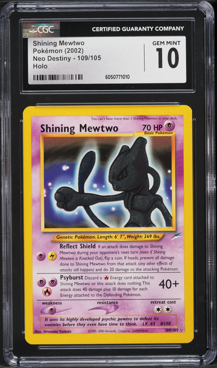 2002 Pokemon Neo Destiny Holo Shining Mewtwo #109 CGC 10 GEM MINT