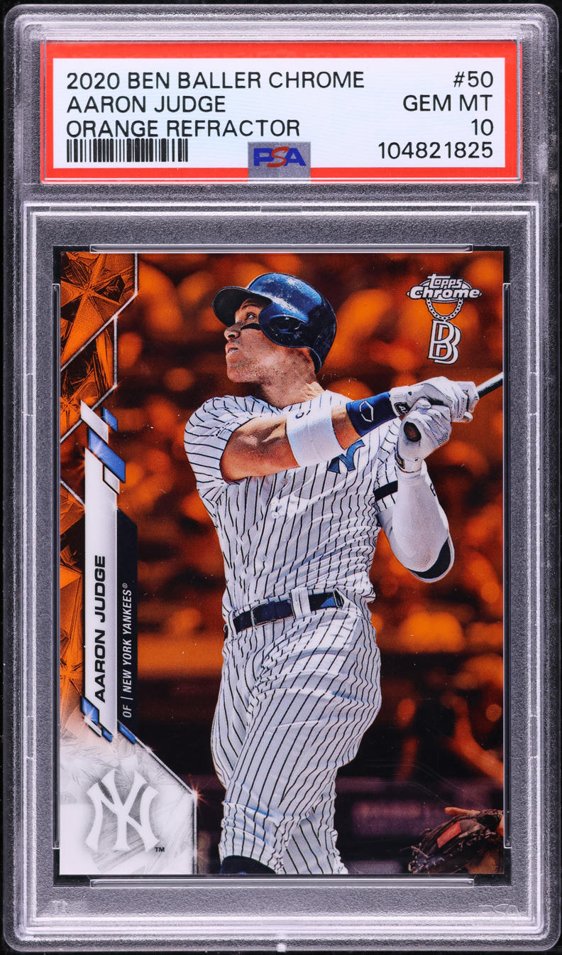 2020 Topps Chrome Ben Baller Orange Refractor Aaron Judge /25 #50 PSA 10 GEM