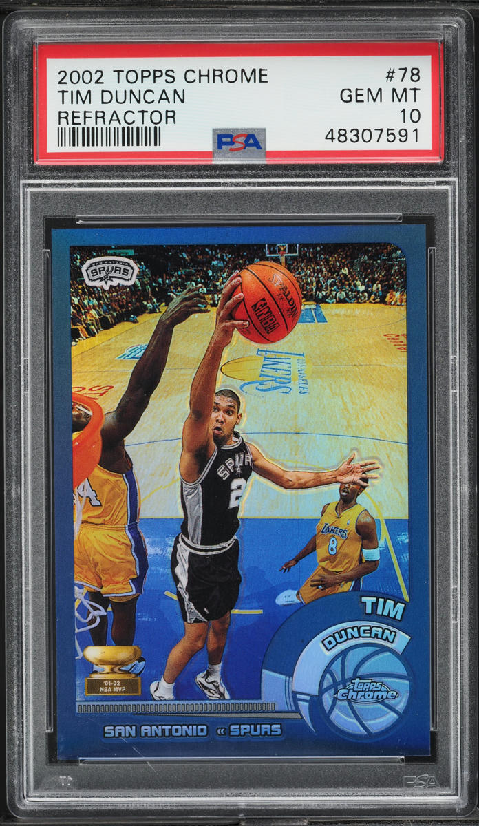 2002 Topps Chrome Refractor Tim Duncan #78 PSA 10 GEM MINT