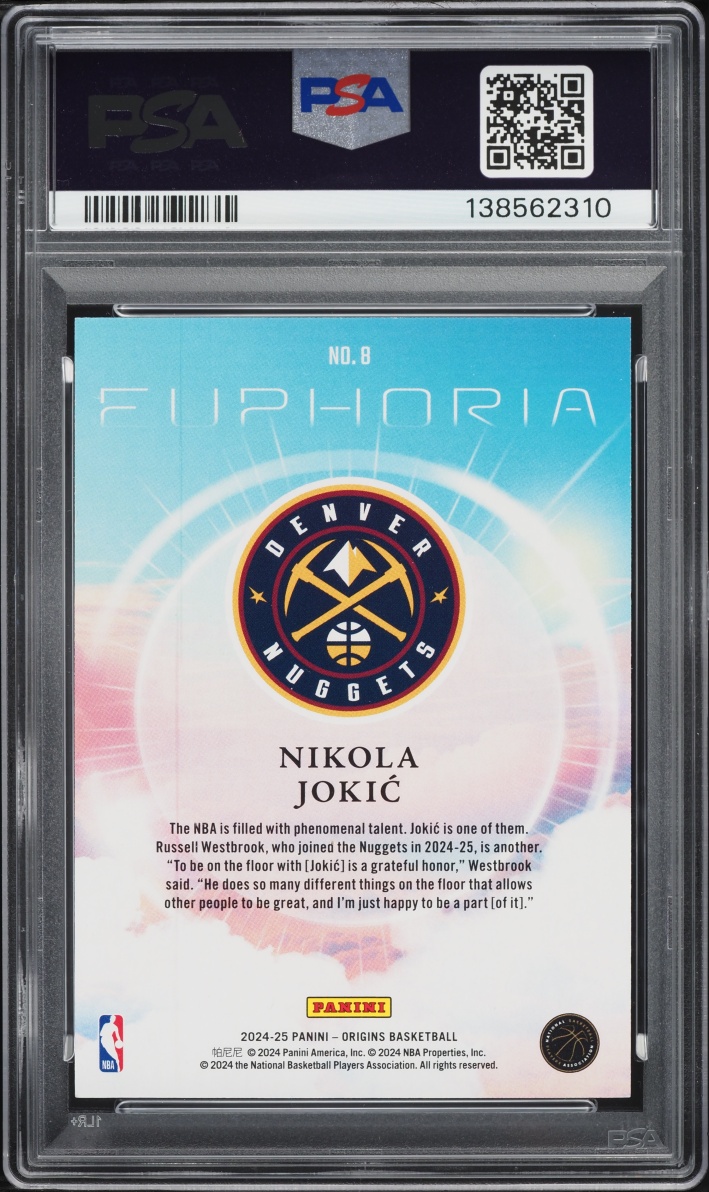 2024 Panini Origins Euphoria Black & White Nikola Jokic /15 #8 PSA 9 MINT