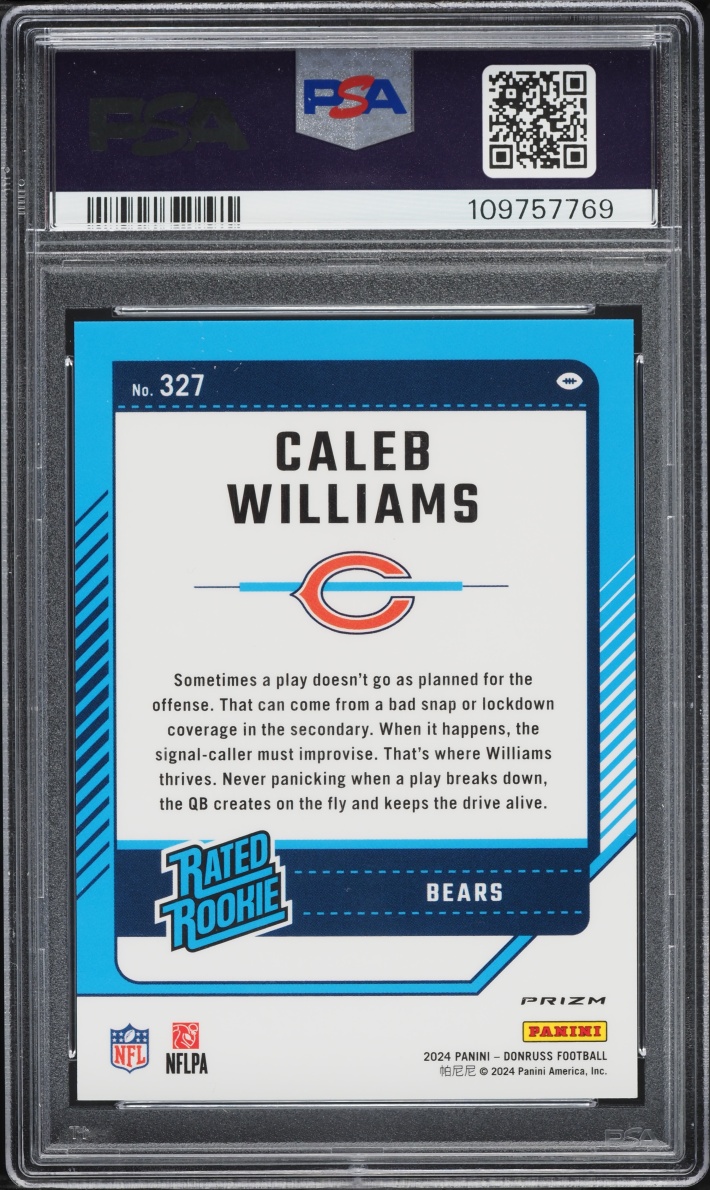 2024 Donruss Optic Preview Emoji Caleb Williams ROOKIE #327 PSA 10 GEM MINT