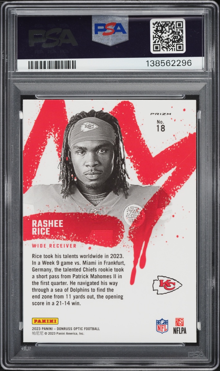 2023 Donruss Optic Kings Rashee Rice ROOKIE #18 PSA 10 GEM MINT