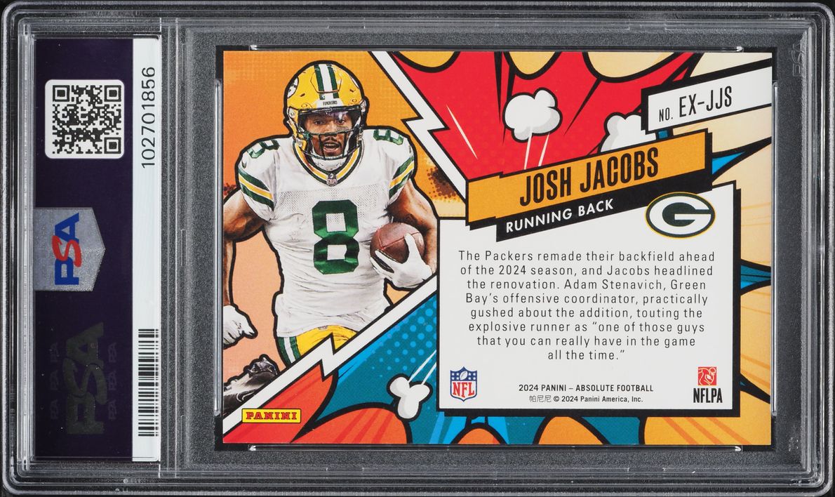 2024 Absolute Explosive Josh Jacobs #EX-JJS PSA 9 MINT
