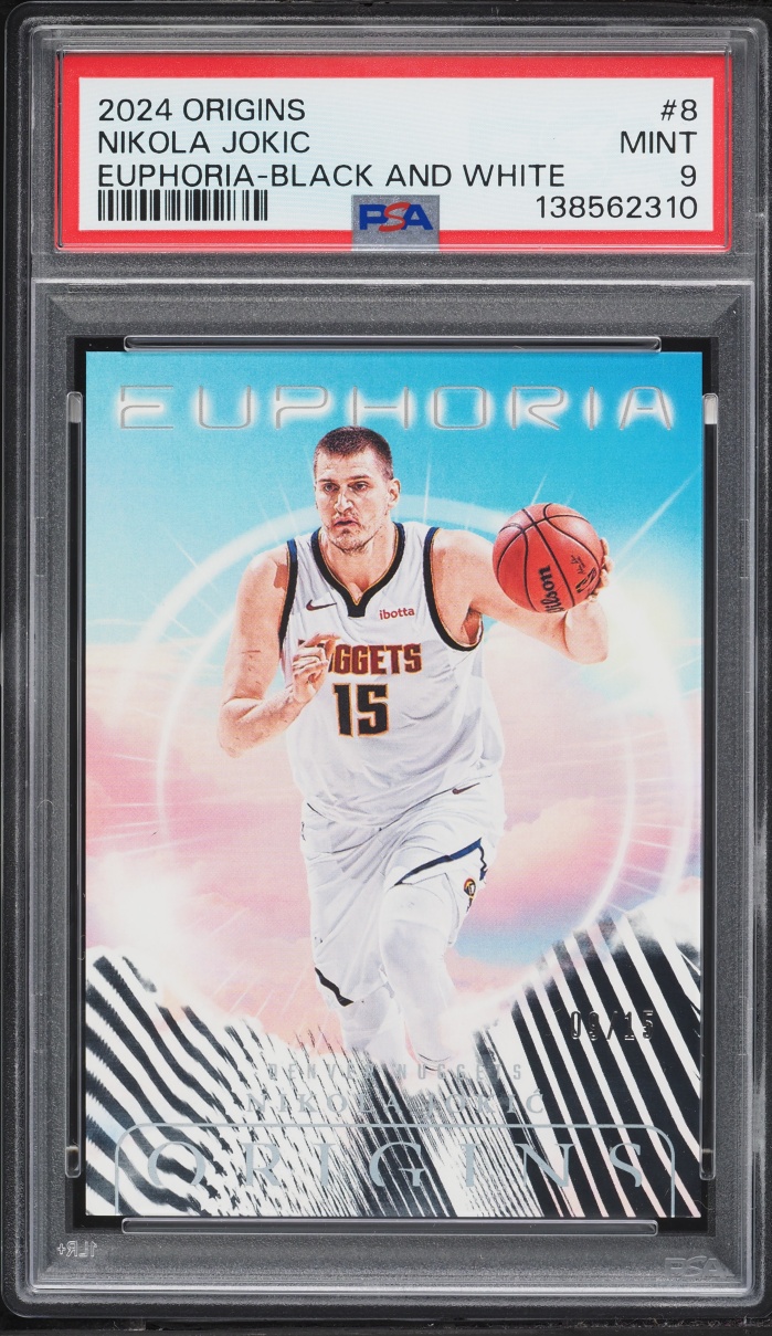2024 Panini Origins Euphoria Black & White Nikola Jokic /15 #8 PSA 9 MINT