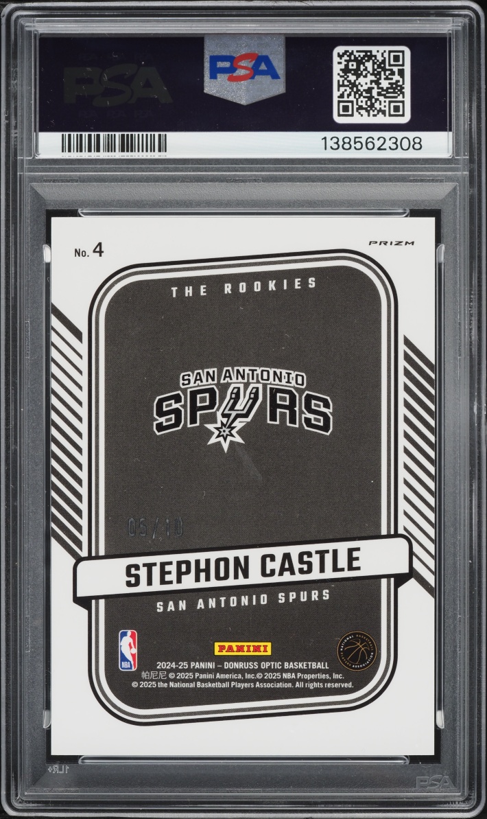 2024 Donruss Optic The Rookies Gold Stephon Castle ROOKIE JERSEY # 5/10 #4 PSA 10 GEM MINT