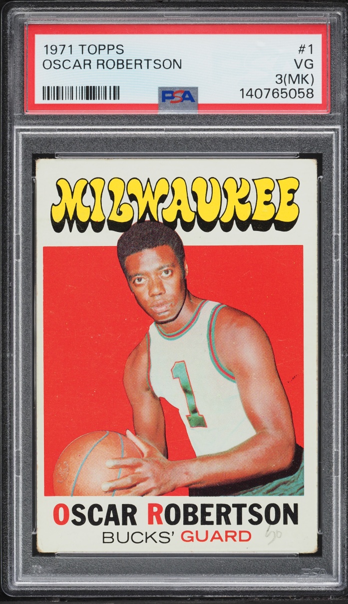 1971 Topps Basketball Oscar Robertson #1 PSA 3 (MK) VG