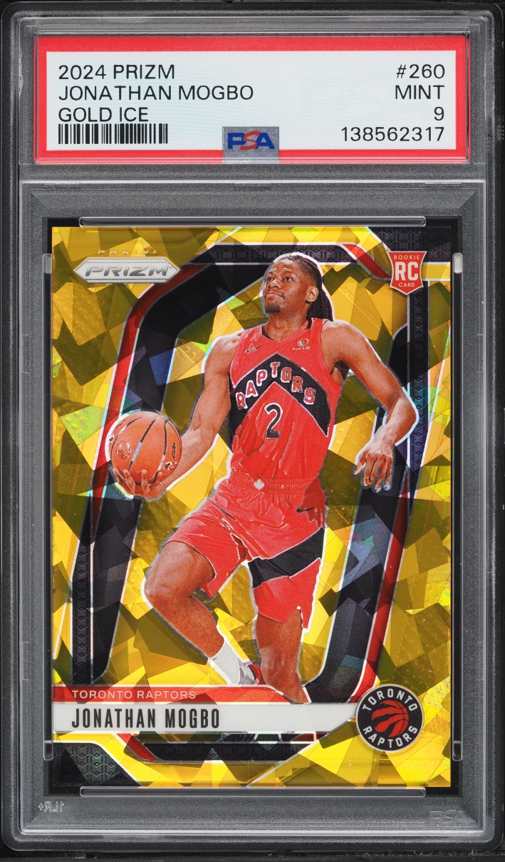 2024 Panini Prizm Gold Ice Jonathan Mogbo ROOKIE JERSEY # 2/10 #260 PSA 9 MINT