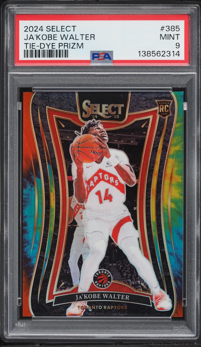 2024 Select Mezzanine Level Tie-Dye Prizm Ja'kobe Walter ROOKIE /25 #385 PSA 9 MINT