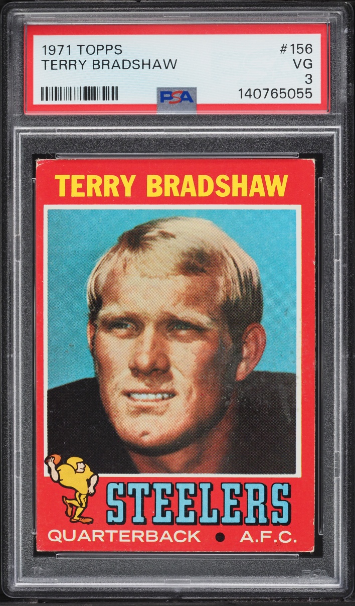 1971 Topps Football Terry Bradshaw ROOKIE #156 PSA 3 VG