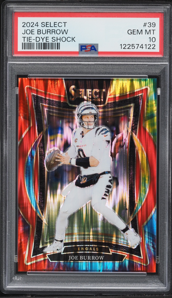 2024 Select Concourse Tie-Dye Shock Joe Burrow 25/25 #39 PSA 10 GEM MINT