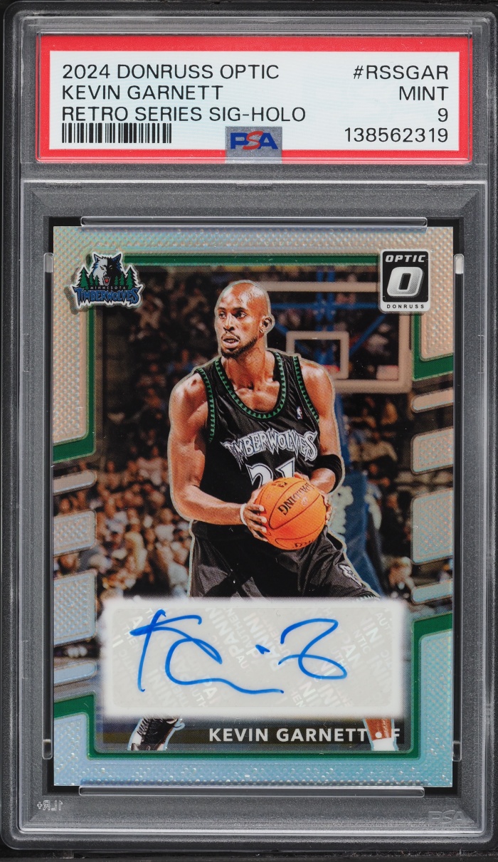 2024 Donruss Optic Retro Series Holo Kevin Garnett AUTO /25 #RSS-GAR PSA 9 MINT
