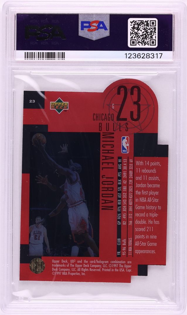 1996 UD3 Star Focus Die-Cut Michael Jordan #23 PSA 9 MINT