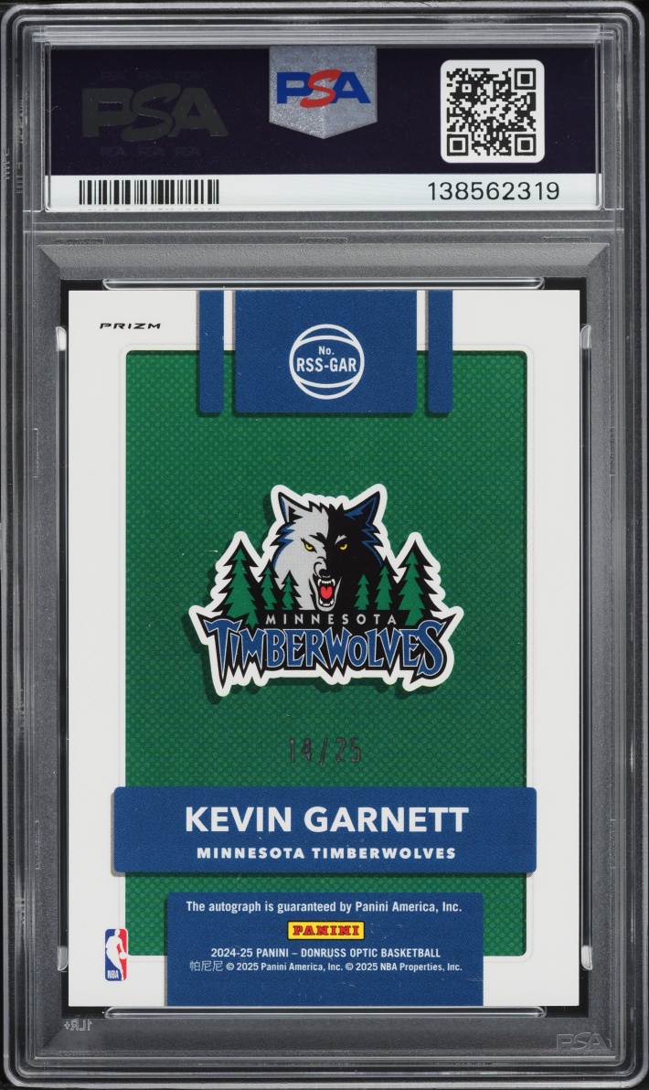 2024 Donruss Optic Retro Series Holo Kevin Garnett AUTO /25 #RSS-GAR PSA 9 MINT