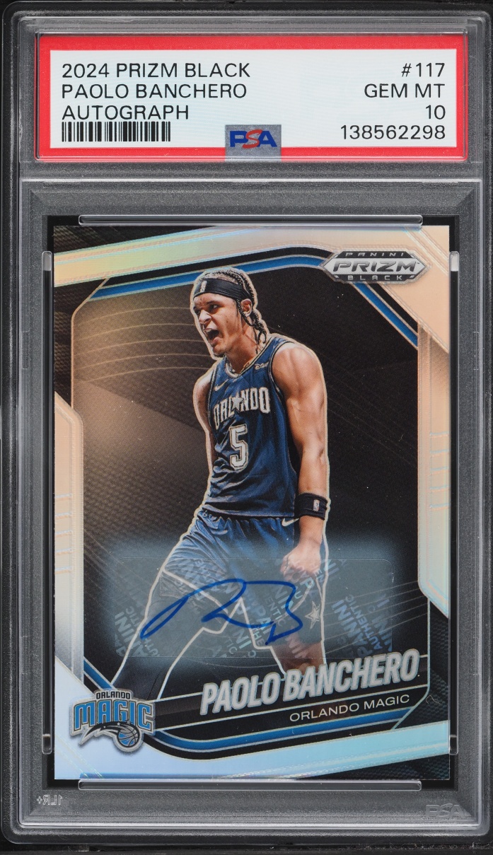 2024 Panini Prizm Black Silver Paolo Banchero AUTO #117 PSA 10 GEM MINT